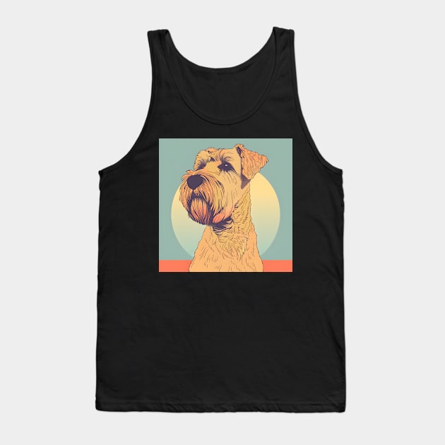 70s Soft-coated Wheaten Terrier Vibes: Pastel Pup Parade Tank Top by NatashaCuteShop